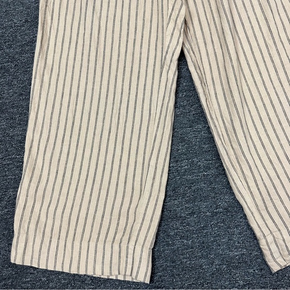 Treasure & Bond Women’s Wide Leg Boho Coastal Cropped Striped Linen Pants Sz 1X - Picture 2 of 7